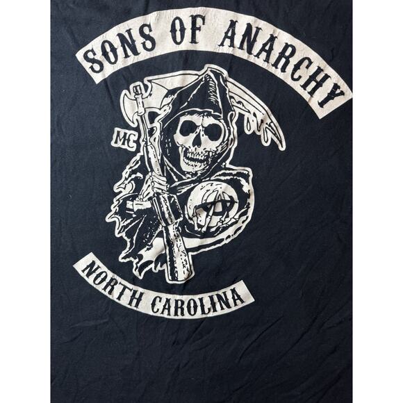 Sons Of Anarchy North Carolina Shirt XL Vintage FOTL USA Black Grim Reaper - Picture 5 of 7